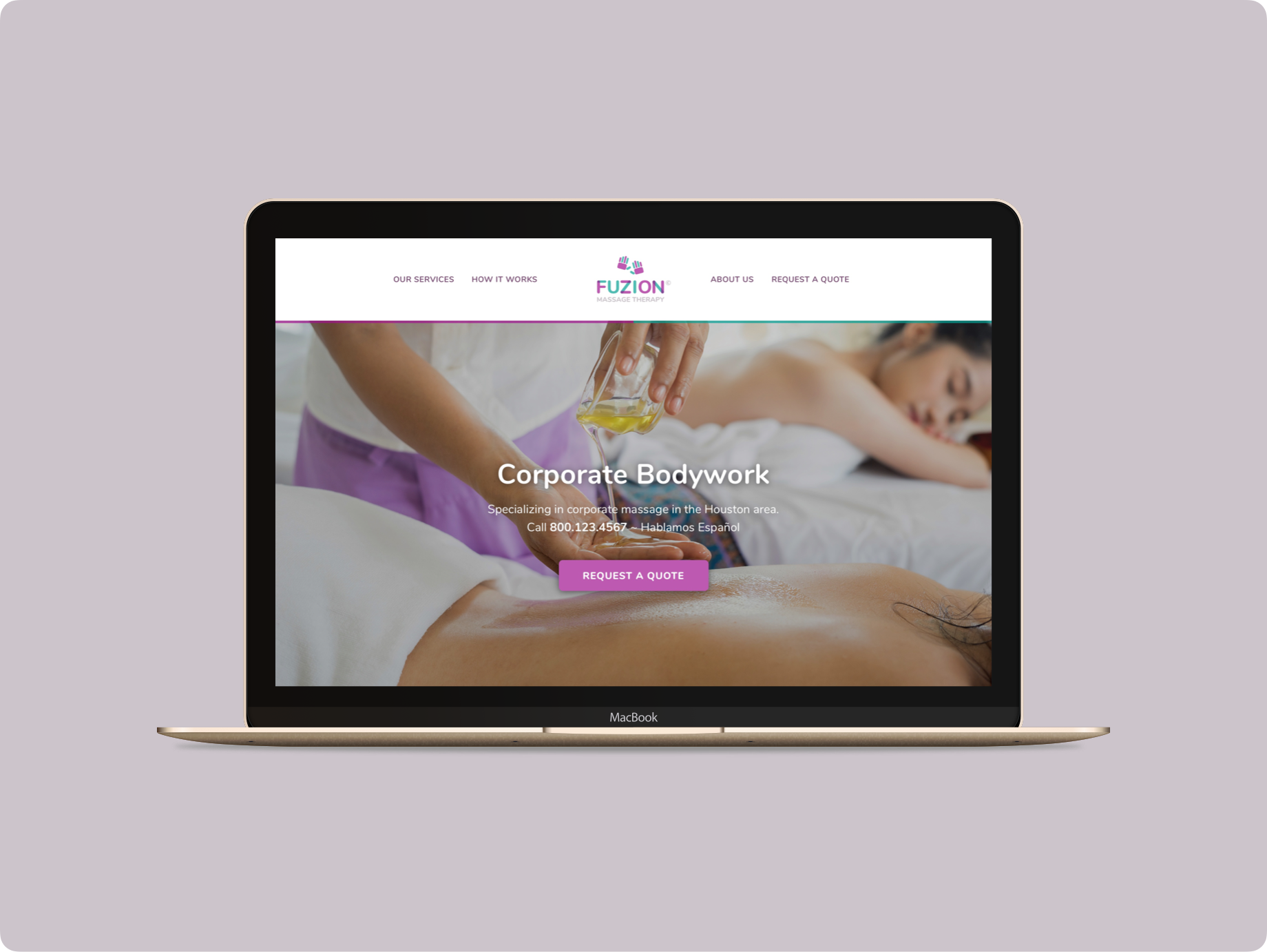 Fuzion Massage Brand and site Redesign Portfolio of Juan Alejandro