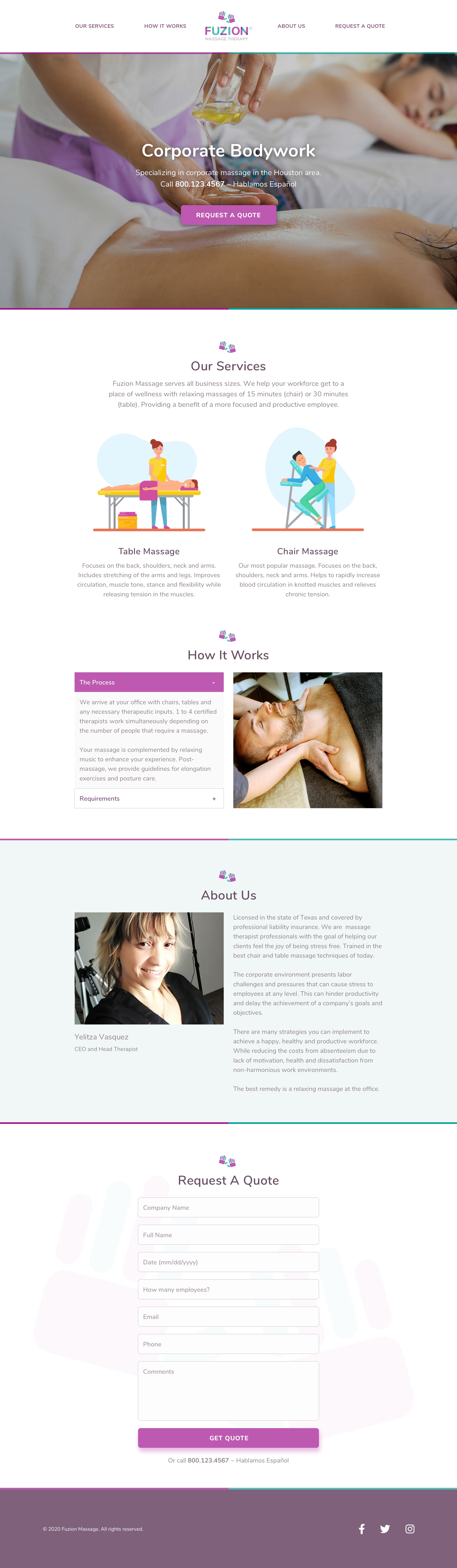 Fuzion Massage Brand and site Redesign Portfolio of Juan Alejandro